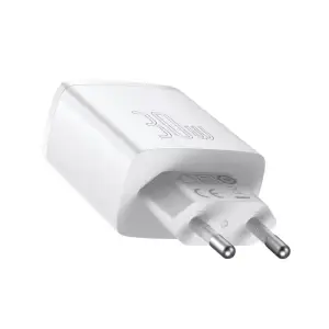 МЗП Baseus Compact Quick Charger 30W QC+ PD (1Type-C + 2USB) White, CCXJ-E02