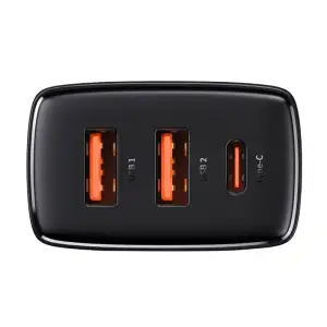 МЗП Baseus Compact Quick Charger 30W QC+ PD (1Type-C + 2USB) White, CCXJ-E02