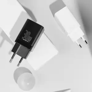 МЗП Baseus Super Si Pro Quick Charger Type-C+USB 30W White, CCSUPP-E02