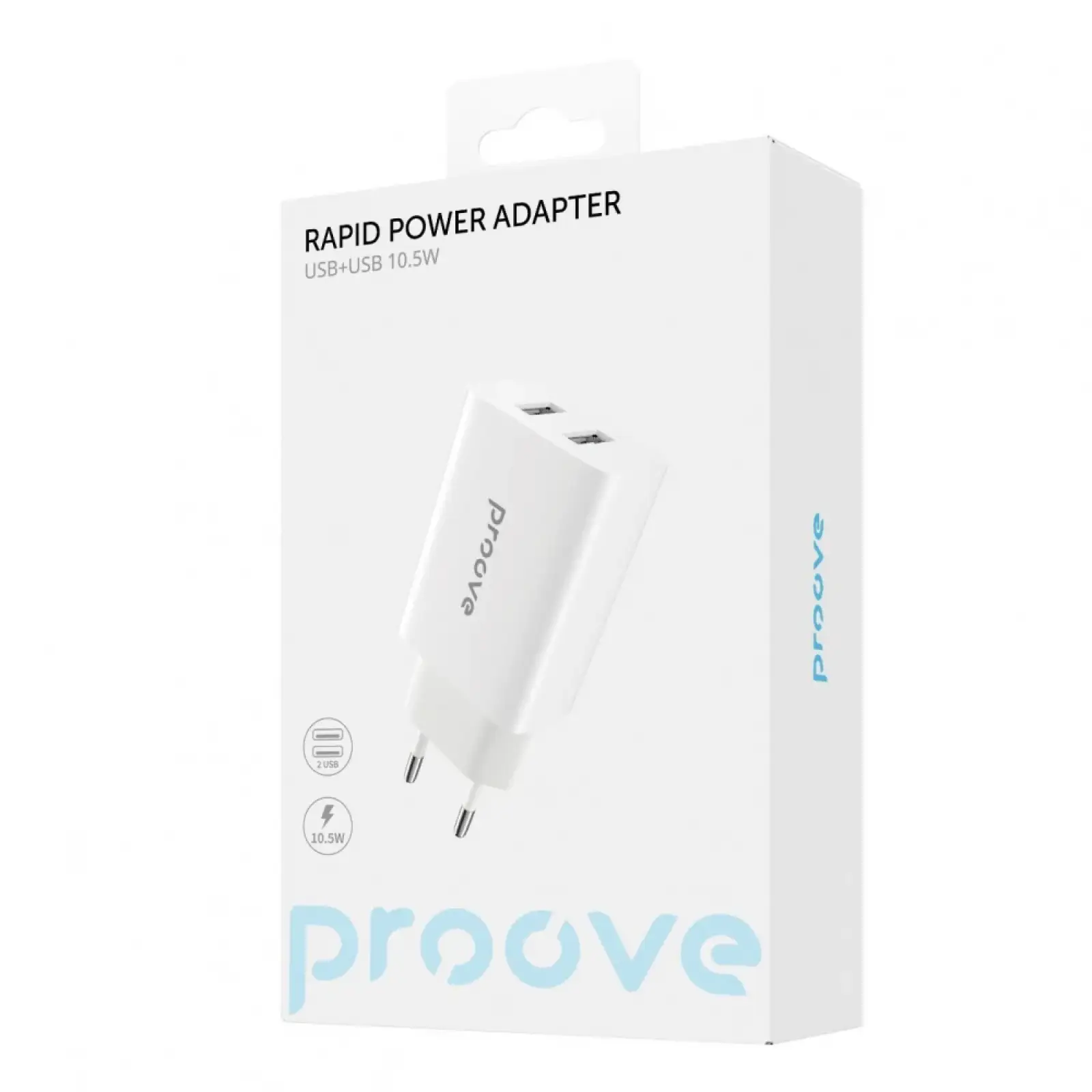 МЗП Proove Rapid 10.5W (2USB) White, 34914