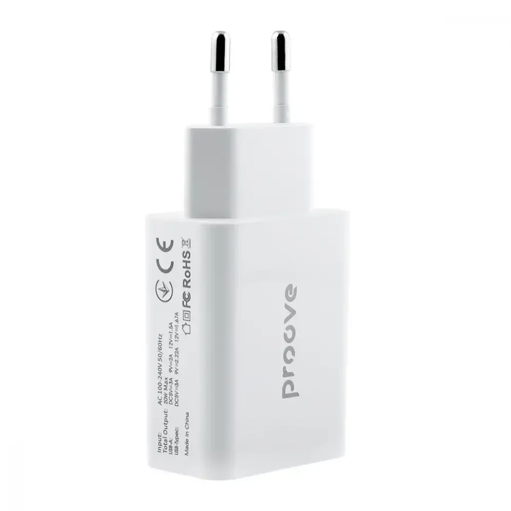 СЗУ Proove Rapid 20W (Type-C + USB) White, 34915