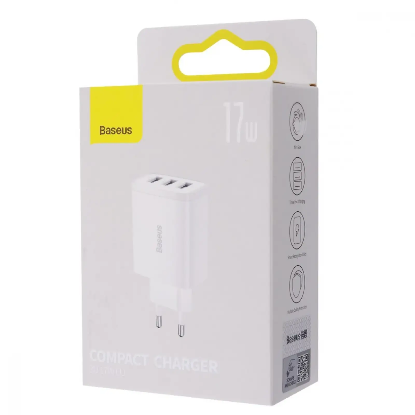 МЗП Baseus Compact 17W (3 USB) Black, CCXJ020101