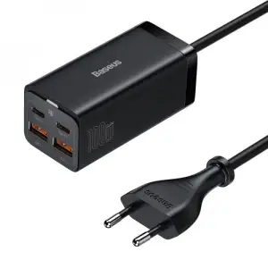 МЗП Baseus GaN3 Pro 100W (2 Type-C + 2 USB) Black, CCGP000101