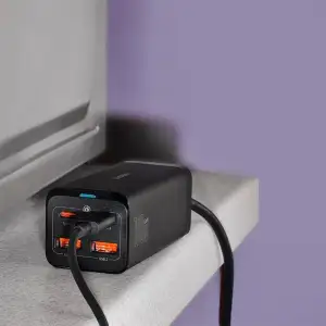 МЗП Baseus GaN3 Pro 100W (2 Type-C + 2 USB) Black, CCGP000101