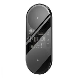 Бездротова зарядка Baseus Digital LED Display 2in1 20W Black, WXSX010101