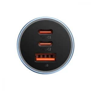 АЗП Baseus Golden Contactor Pro 65W USB + 2xType-C Blue, CGJP010003