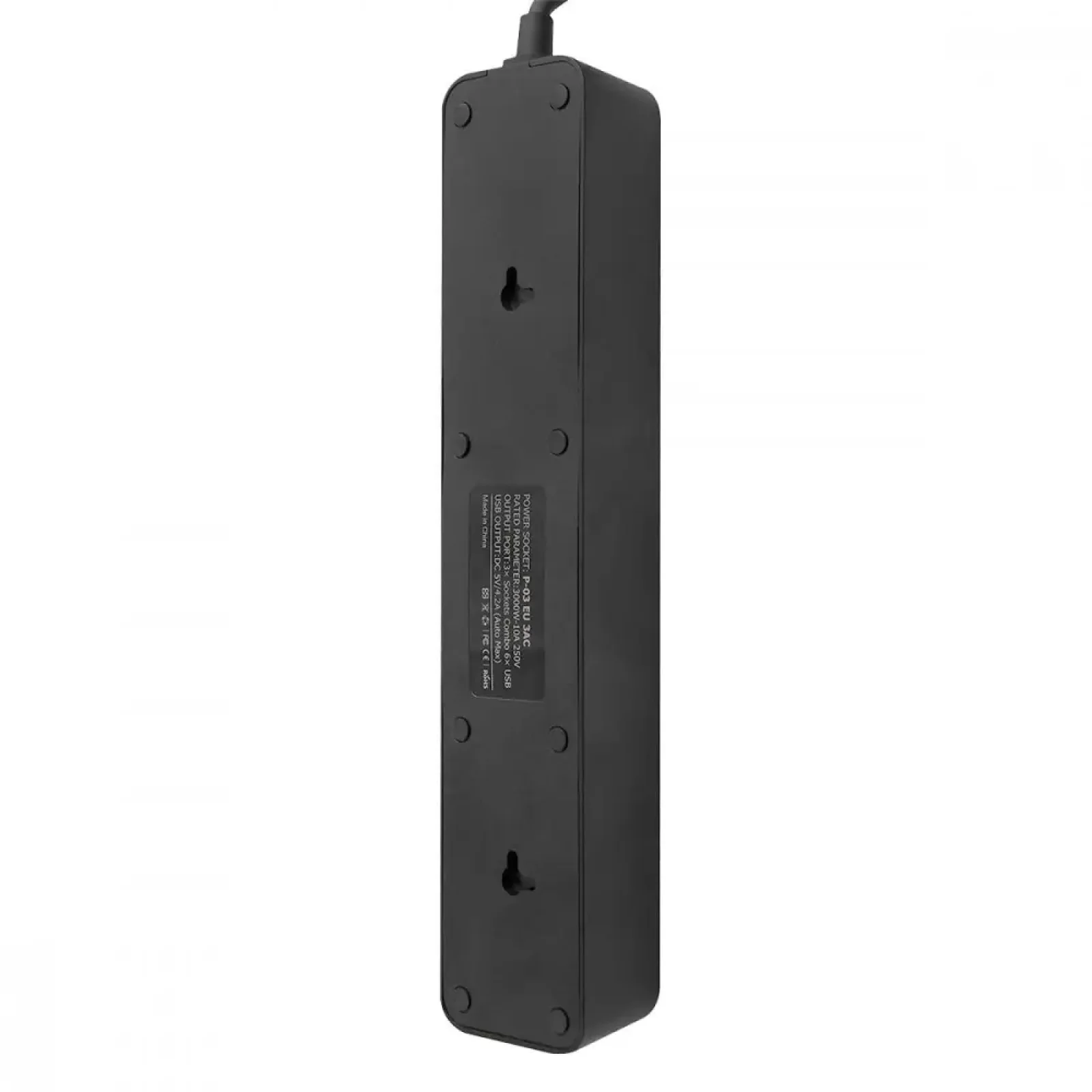 Сетевой фильтр Proove Power Strip P-03 (3 розетки + 4 USB + 2 Type-C) 2М Black (PSP342420001)
