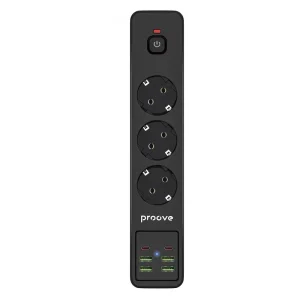 Сетевой фильтр Proove Power Strip P-03 (3 розетки + 4 USB + 2 Type-C) 2М Black (PSP342420001)