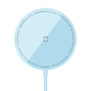Беспроводная зарядка Baseus Simple Mini3 Magnetic Wireless Charger 15W Blue, CCJJ040303