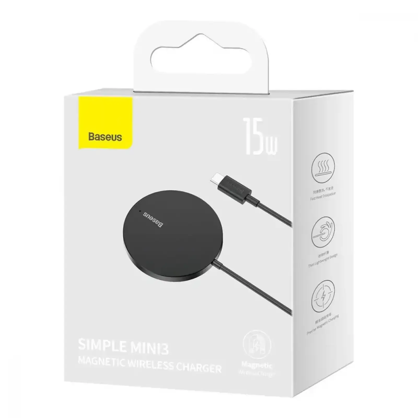 Беспроводная зарядка Baseus Simple Mini3 Magnetic Wireless Charger 15W Silver, CCJJ040012