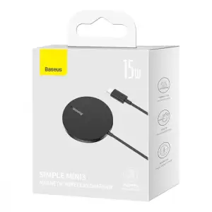 Беспроводная зарядка Baseus Simple Mini3 Magnetic Wireless Charger 15W Silver, CCJJ040012