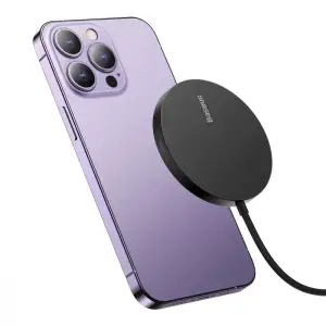 Беспроводная зарядка Baseus Simple Mini3 Magnetic Wireless Charger 15W Silver, CCJJ040012