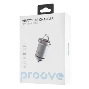 АЗП Proove Viraty Car Charger 45W (QC+PD) Type-C + USB Silver
