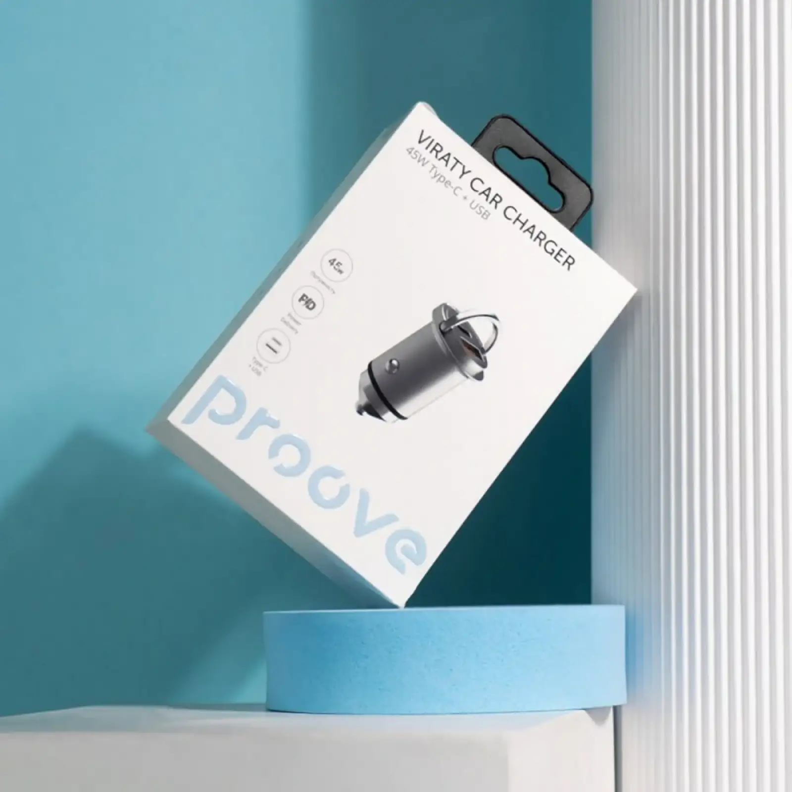 АЗП Proove Viraty Car Charger 45W (QC+PD) Type-C + USB Silver