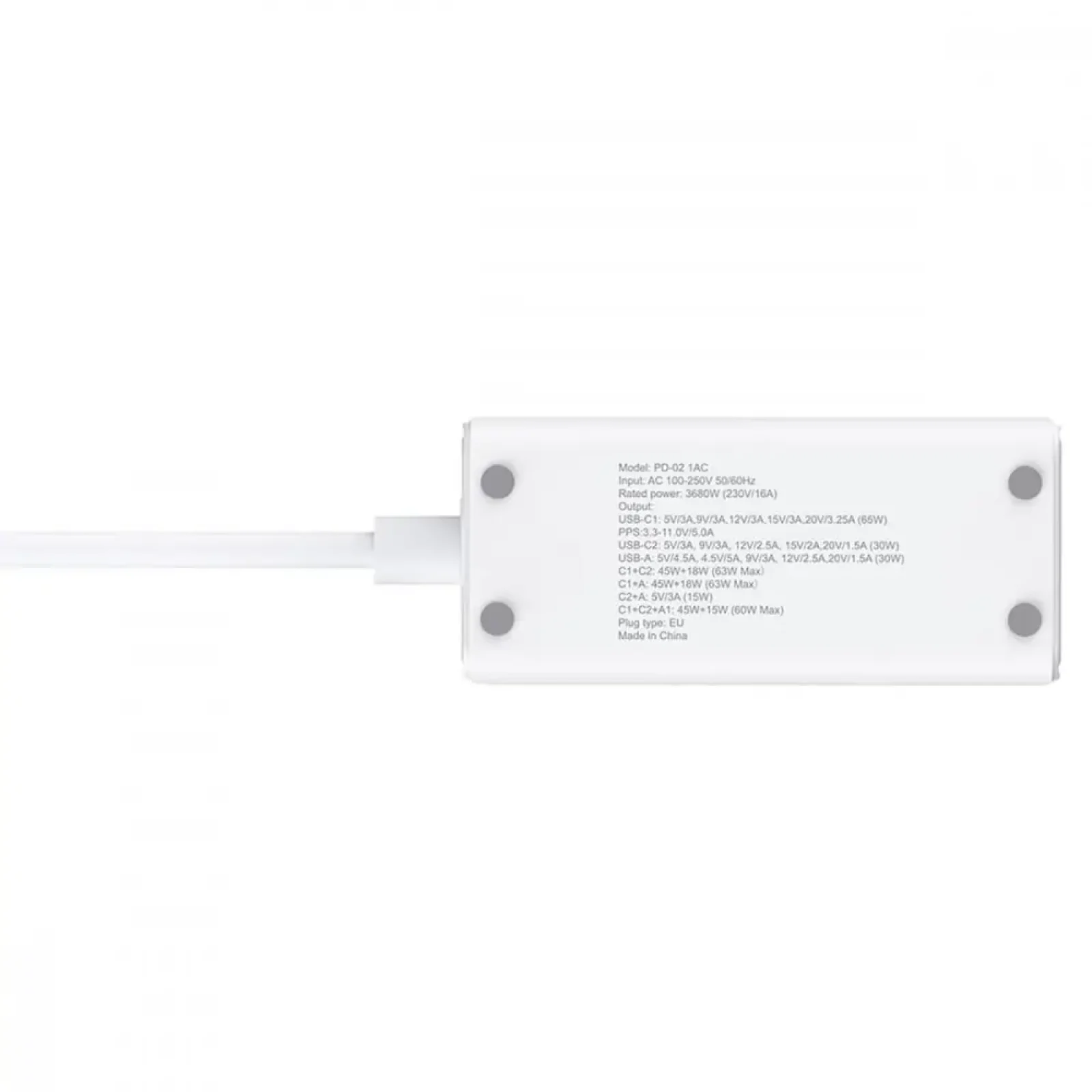 Сетевой фильтр Proove Power Strip PD-02 65W (2 Type-C + 1USB) White (PSP165210001)