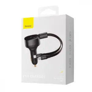 АЗП Baseus Enjoyment 33W + Retractable 2хType-C Cables Black