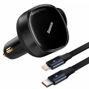 АЗП Baseus Enjoyment 33W + Retractable 2хType-C Cables Black