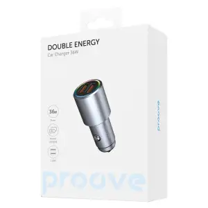 АЗП Proove Double Energy 36W (2 USB) Metal Gray