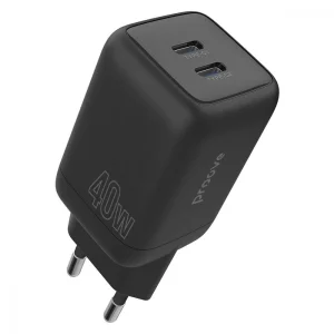 СЗУ Proove Silicone Power 40W (Type-C + Type-C) Black, WCSP4020001