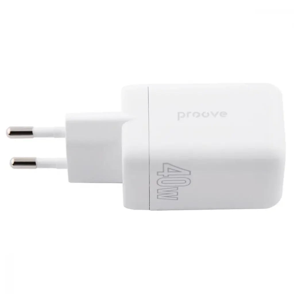 СЗУ Proove Silicone Power 40W (Type-C + Type-C) White, WCSP4020002
