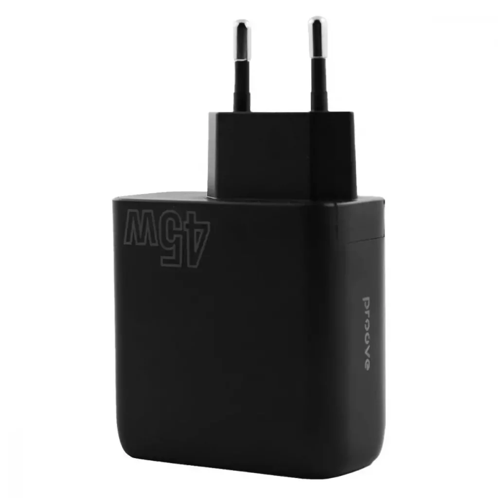 СЗУ Proove Silicone Power 45W (Type-C + USB) Black, WCSP45110001