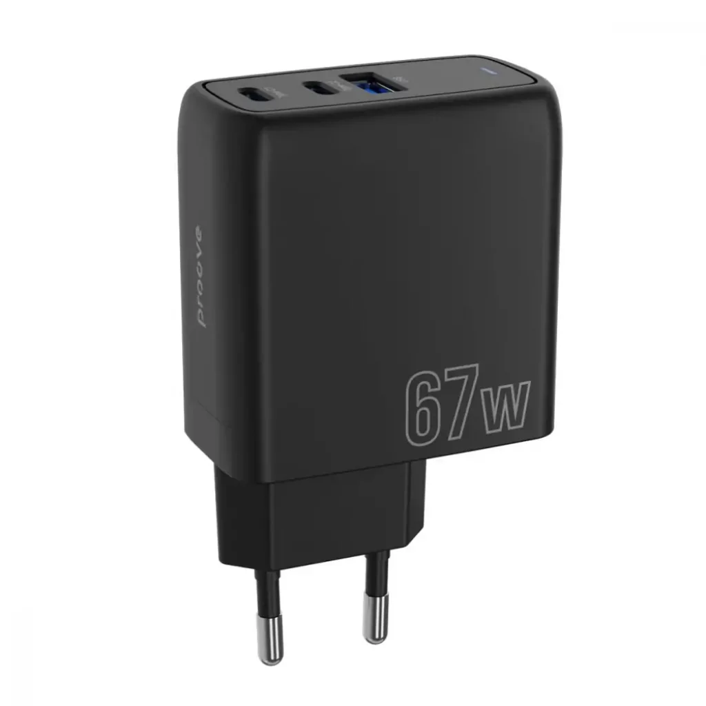 СЗУ Proove Shot GaN 67W (2Type-C + USB) Black, WCSG67120001