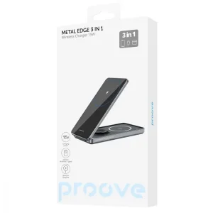 Бездротова зарядка Proove Metal Edge 3 in 1 gray, WSME15010001