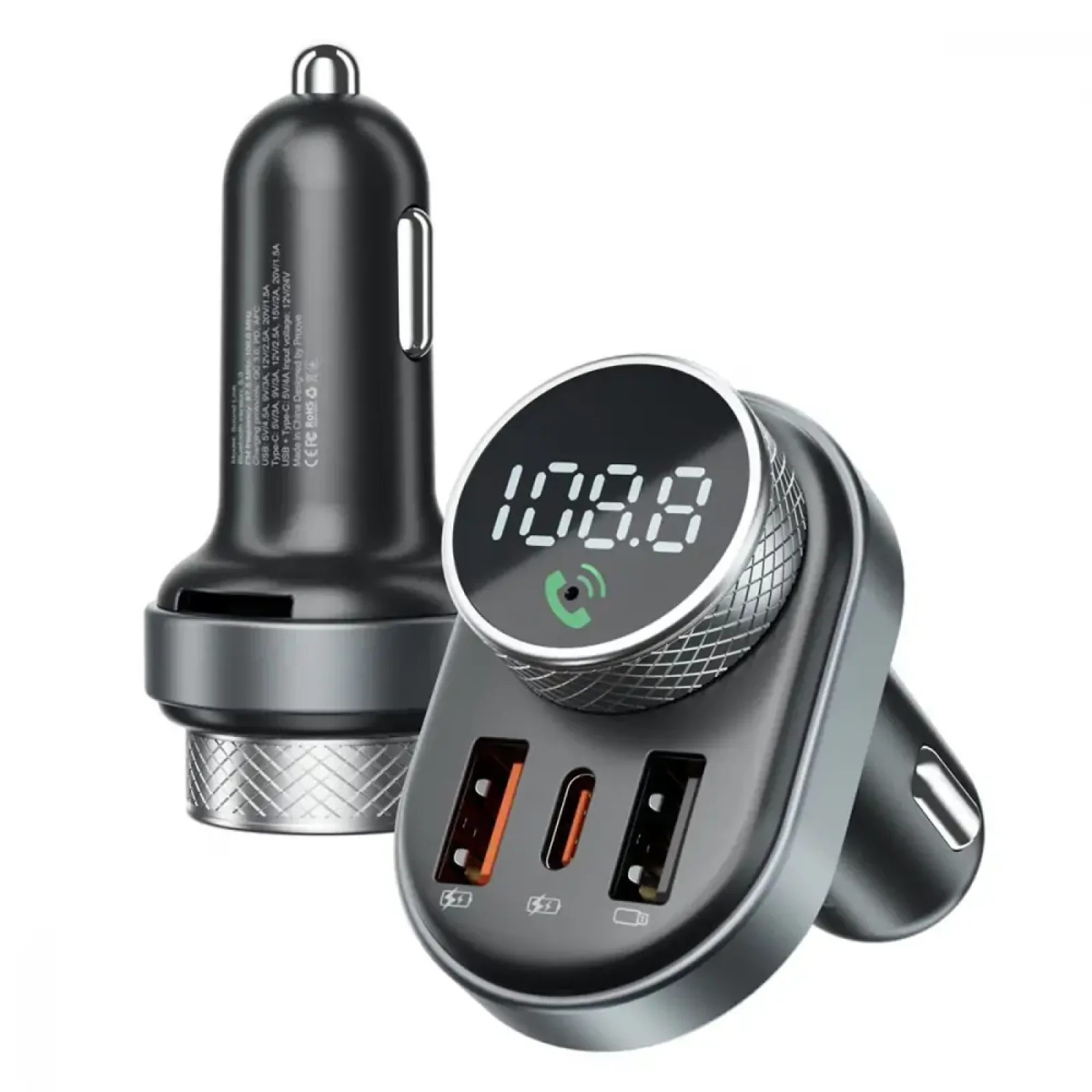 АЗП Proove FM Launcher Sound Link 30W (PD+QC3.0) Type-C+USB Black