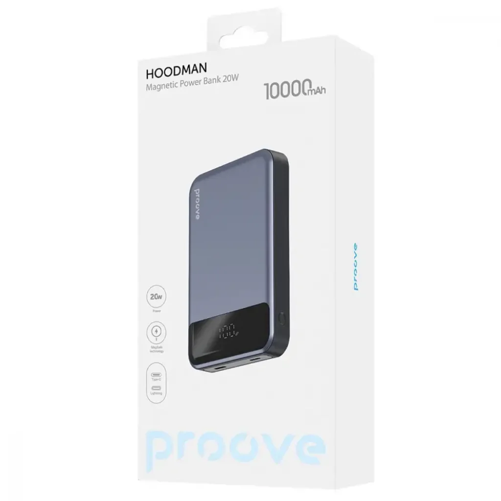 Портативна Батарея Proove Hoodman Magnetic 20W 10000mAh black, PBH120010001