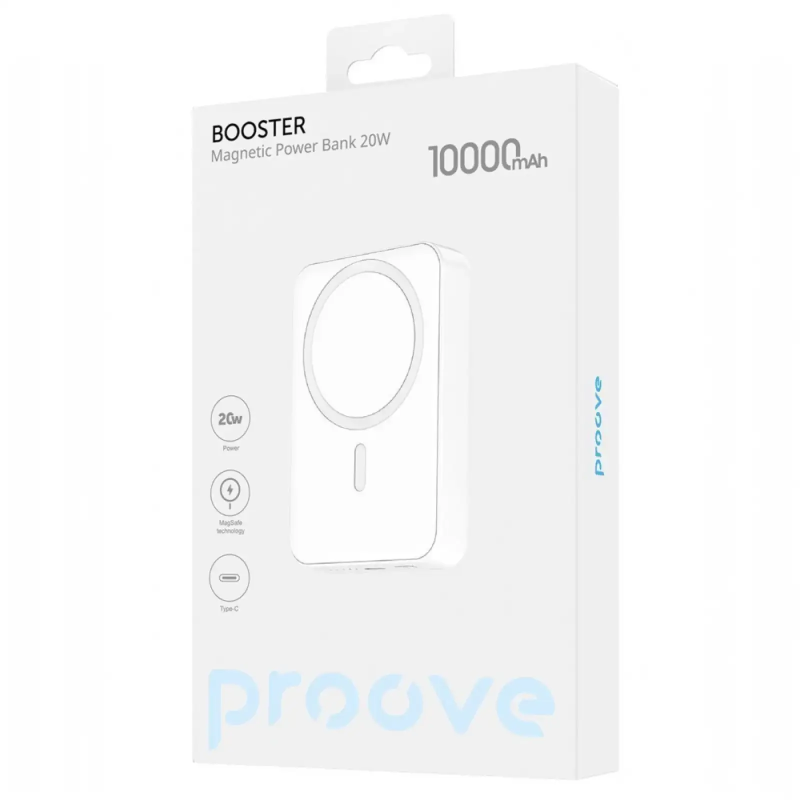 Зовнішній акумулятор Proove Booster 20W 10000mAh White
