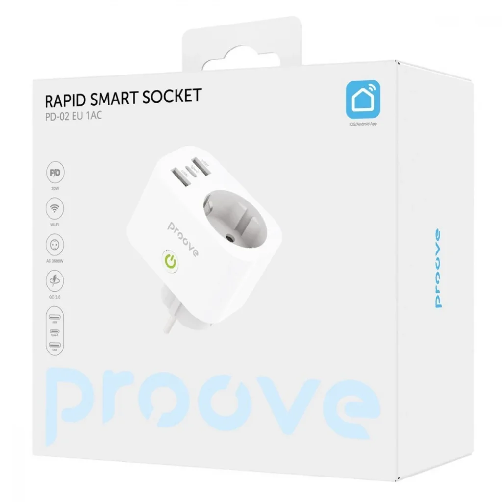 Умная розетка Proove Rapid Smart Socket PD-02 EU 1AC white, PSRP20210002