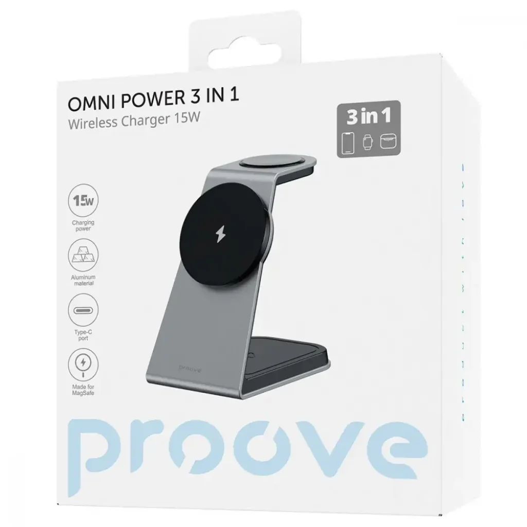 Бездротова зарядка Proove Omni Power 3 in 1 White, WSOP15020002