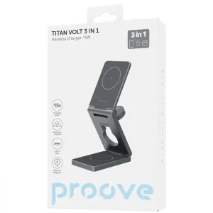 Бездротова зарядка Proove Titan Volt 3 in 1 Gray, WSTV15000003