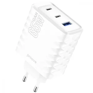 СЗУ Proove Speed Surge Gan 65W (USB + 2 Type-C) White, WCSS60120002