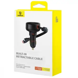 АЗУ Baseus Enjoyment Pro 60W (Type-C) + Retractable Type-C+Lightning Cables Black