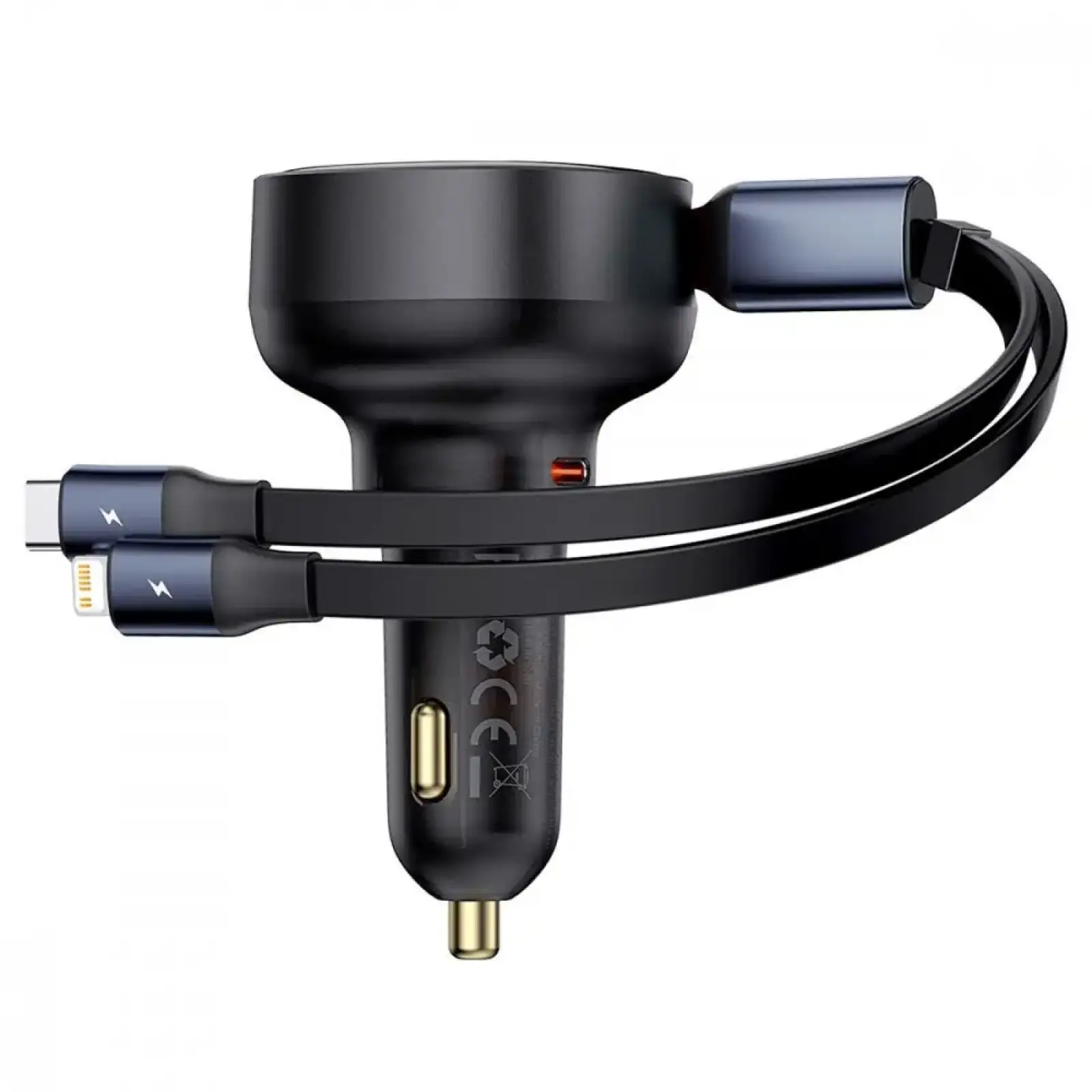 АЗУ Baseus Enjoyment Pro 60W (Type-C) + Retractable Type-C+Lightning Cables Black