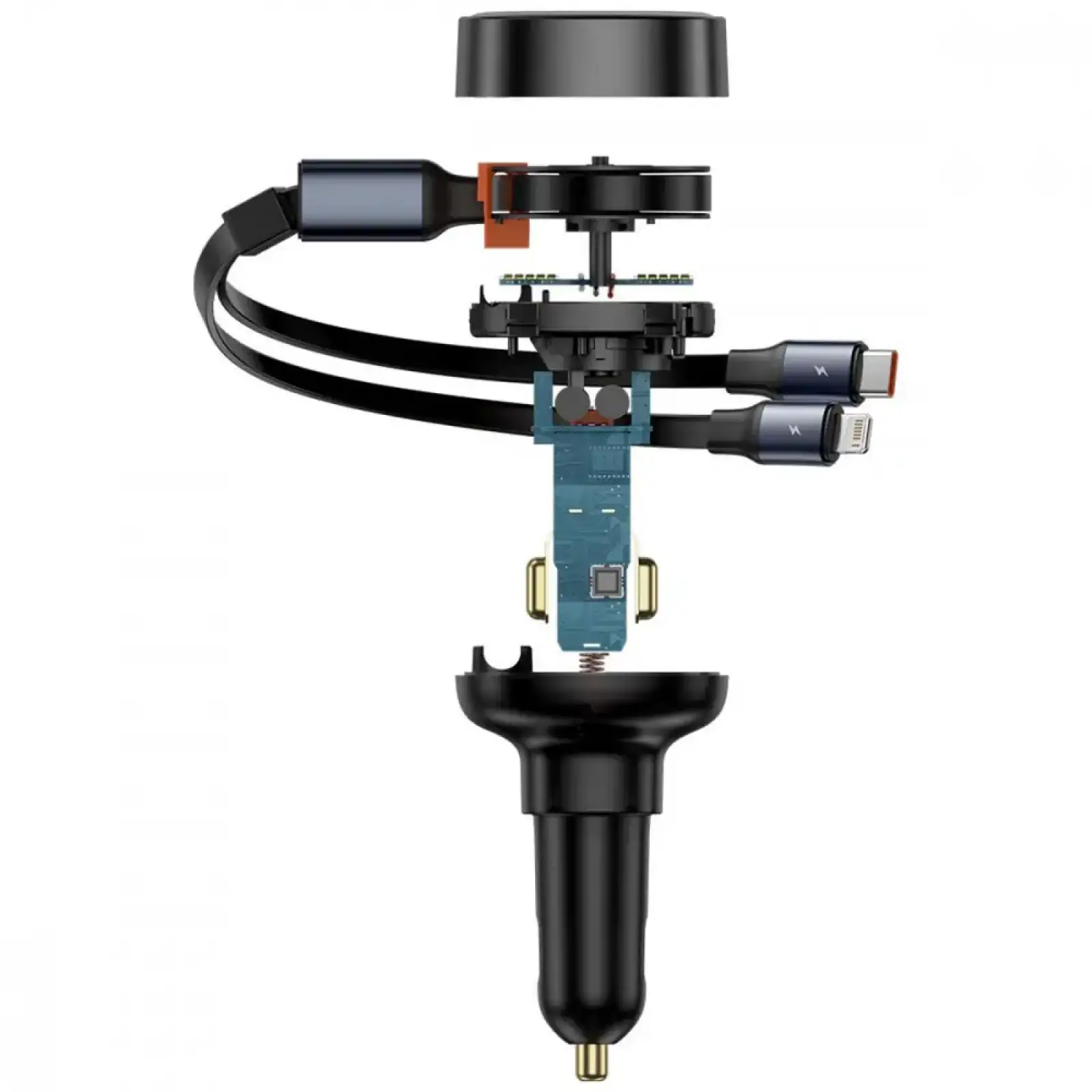 АЗУ Baseus Enjoyment Pro 60W (Type-C) + Retractable Type-C+Lightning Cables Black