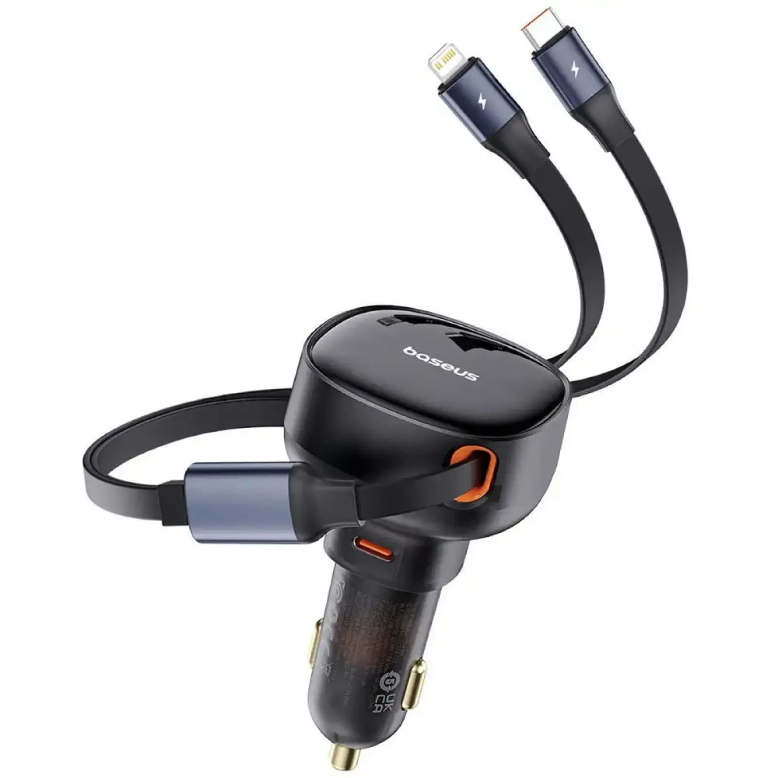 АЗУ Baseus Enjoyment Pro 60W (Type-C) + Retractable Type-C+Lightning Cables Black
