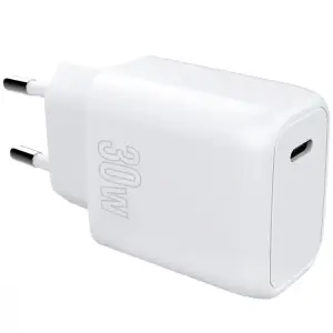 МЗП Proove Silicone Power 30W (Type-C) + Кабель Type-C to Type-C White, WCSP30022202