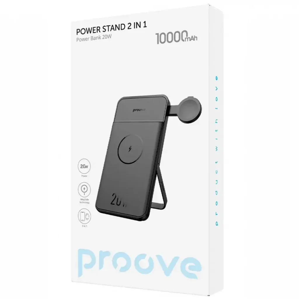 Портативна Батарея Proove Power Stand 2 in 1 20W 10000mAh black, PBPS20030001
