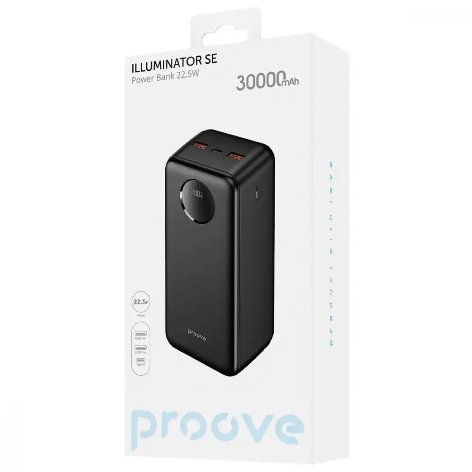 Внешний аккумулятор Proove Illuminator SE 22.5W 30000mAh Black, PBIL30212201