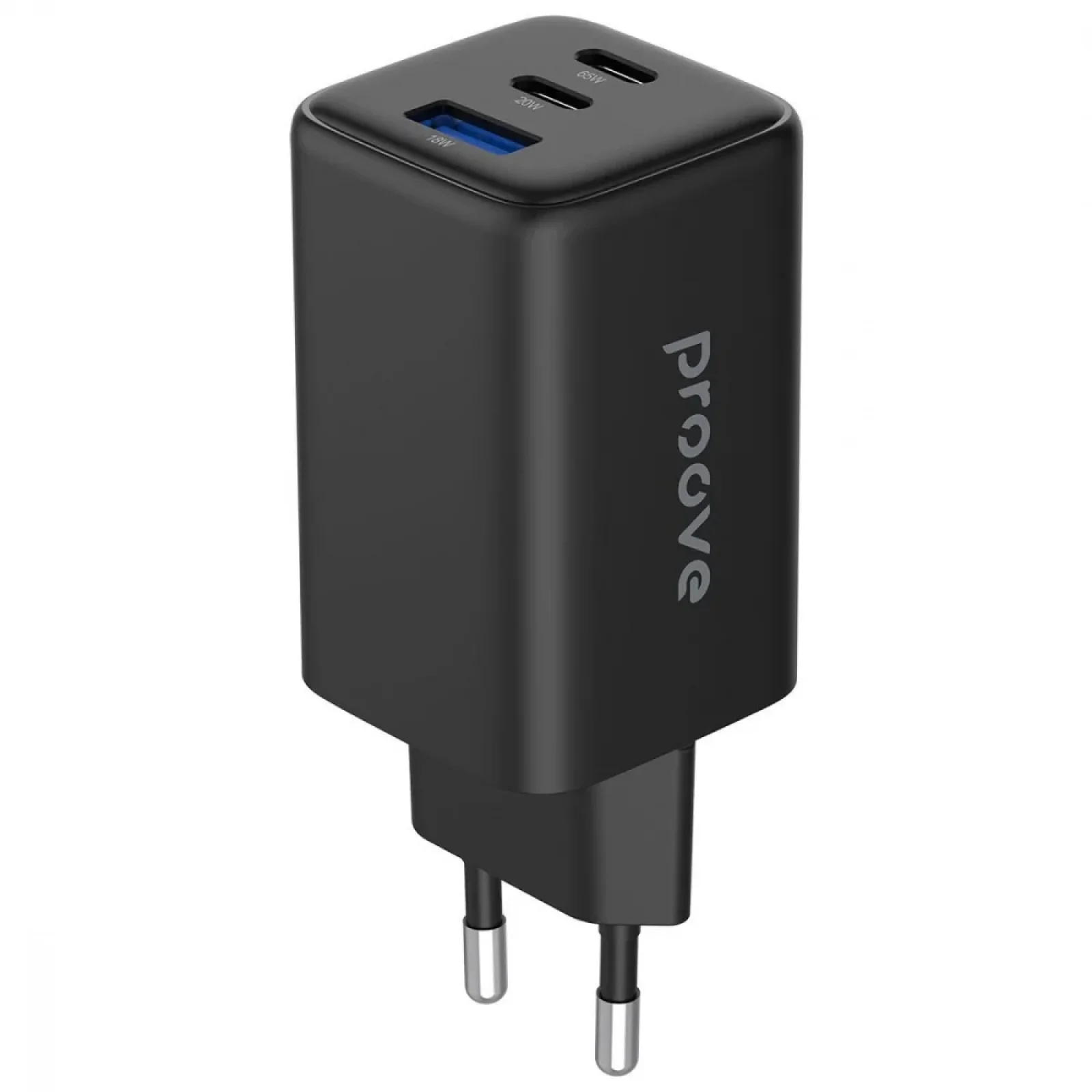 МЗП Proove Pocket GaN 65W (2Type-C + USB) Black, WCPG65121201