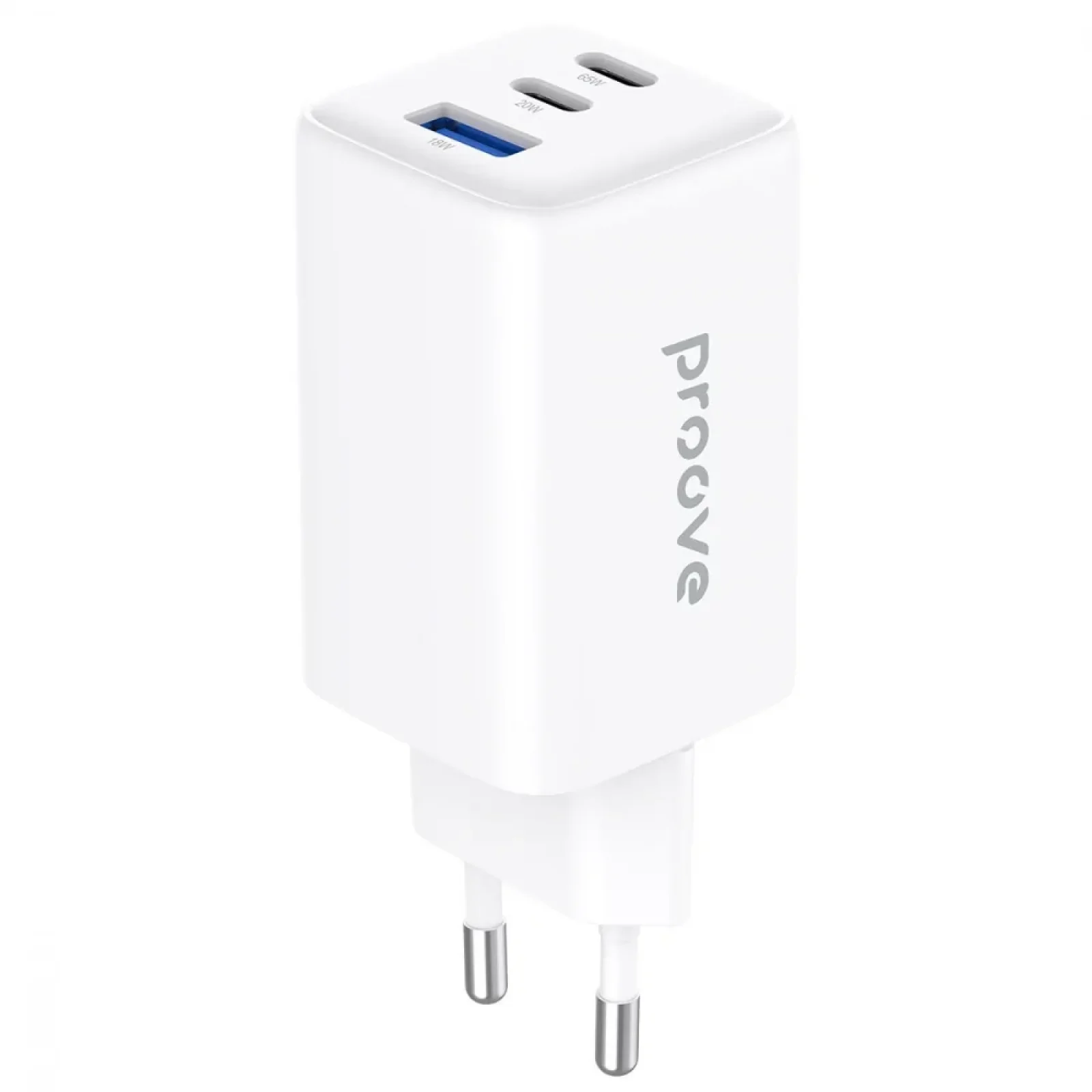 МЗП Proove Pocket GaN 65W (2Type-C + USB) White, WCPG65121202