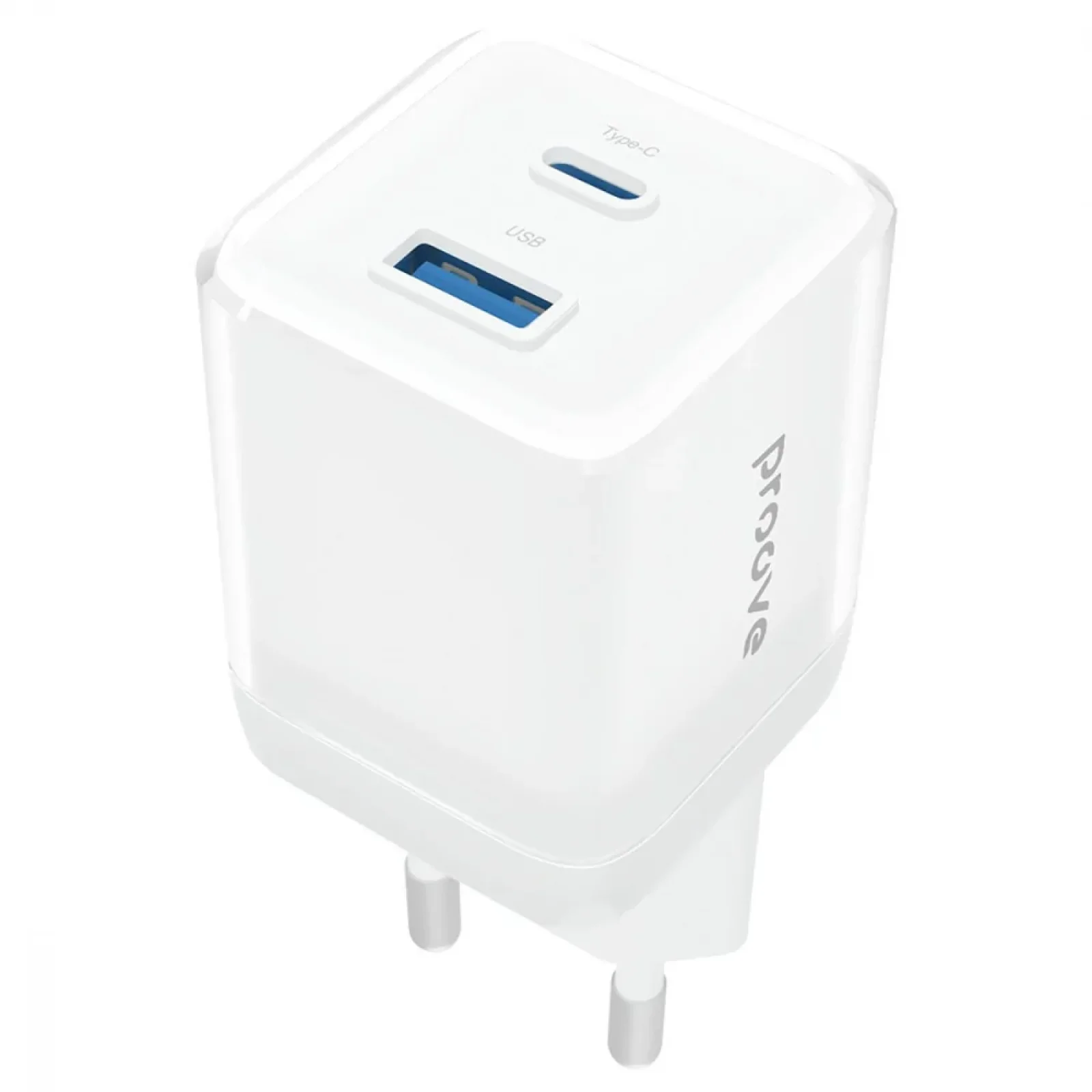 СЗУ Proove Pure GaN Plus 30W (Type-C + USB) White, WCPU30111202