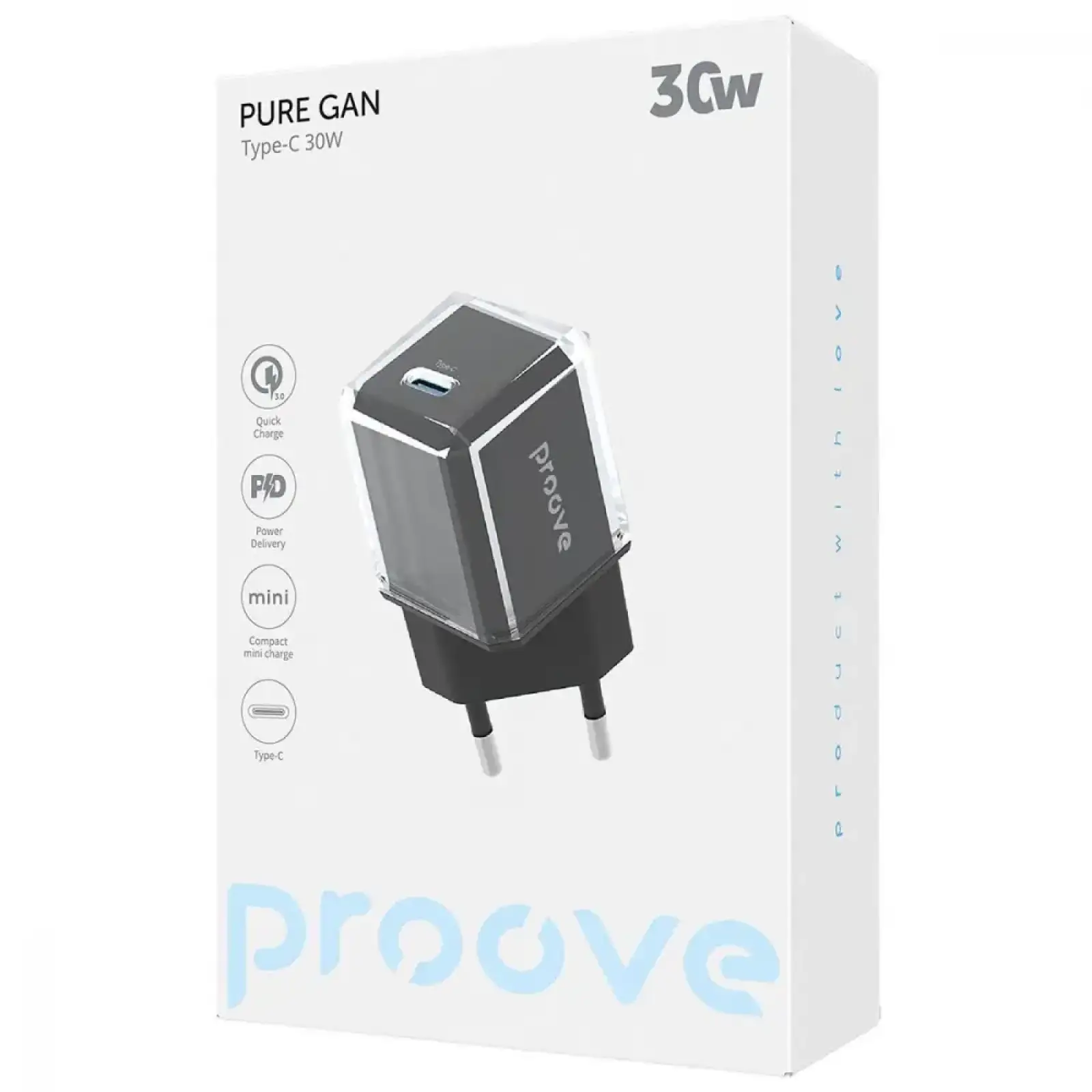 МЗП Proove Pure GaN 30W (Type-C) black (600720001)