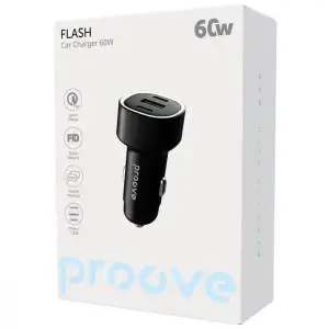 АЗУ Proove Flash 60W (2Type-C + USB) Black, CCFL60111201