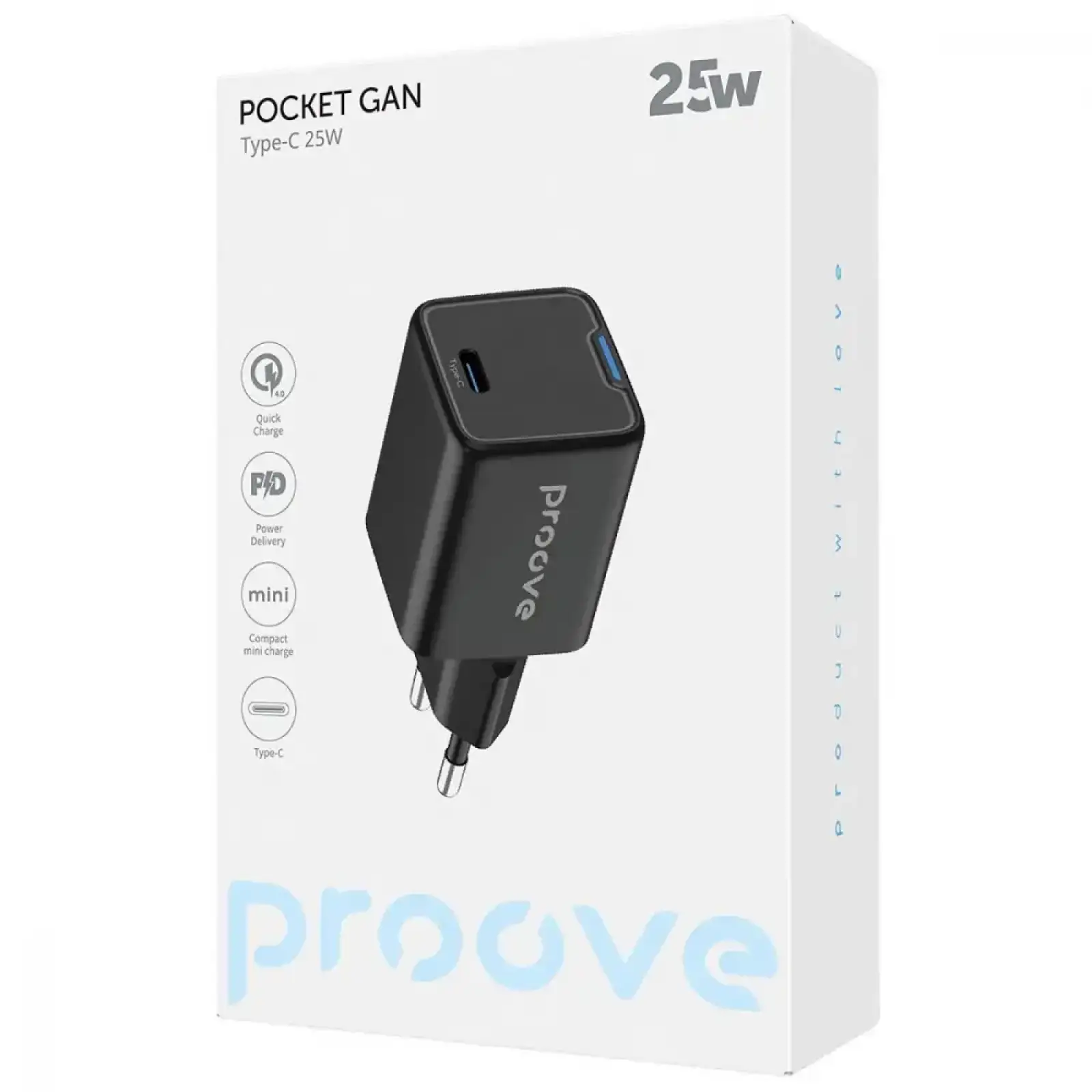 СЗУ Proove Pocket GaN 25W (Type-C) Black (602450001)