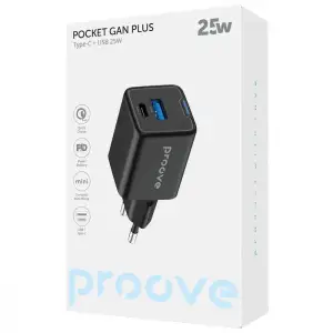 СЗУ Proove Pocket GaN Plus 25W (Type-C + USB) white (602460003)