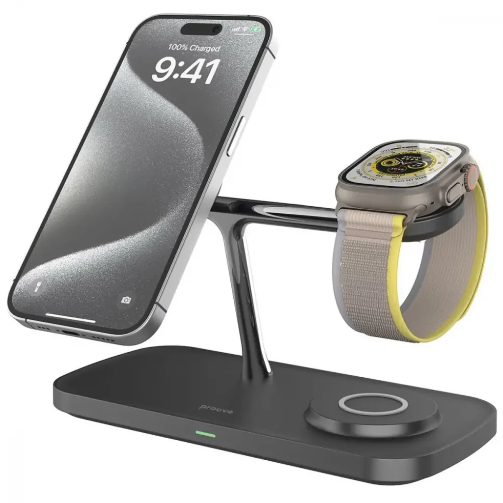 Беспроводная зарядка Proove Magnetic Field Pro 3 in 1 Qi2 Black (620390001)