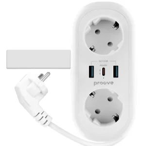 Сетевой фильтр Proove Supercoil 20W (2xAC + Type-C + 2xSB) 1.5m White (PSPS25002102)